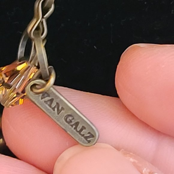 VAN GALZ - Ballchain, Leather & Crystal Wrap, Oval Pendant Necklace - Picture 4 of 14